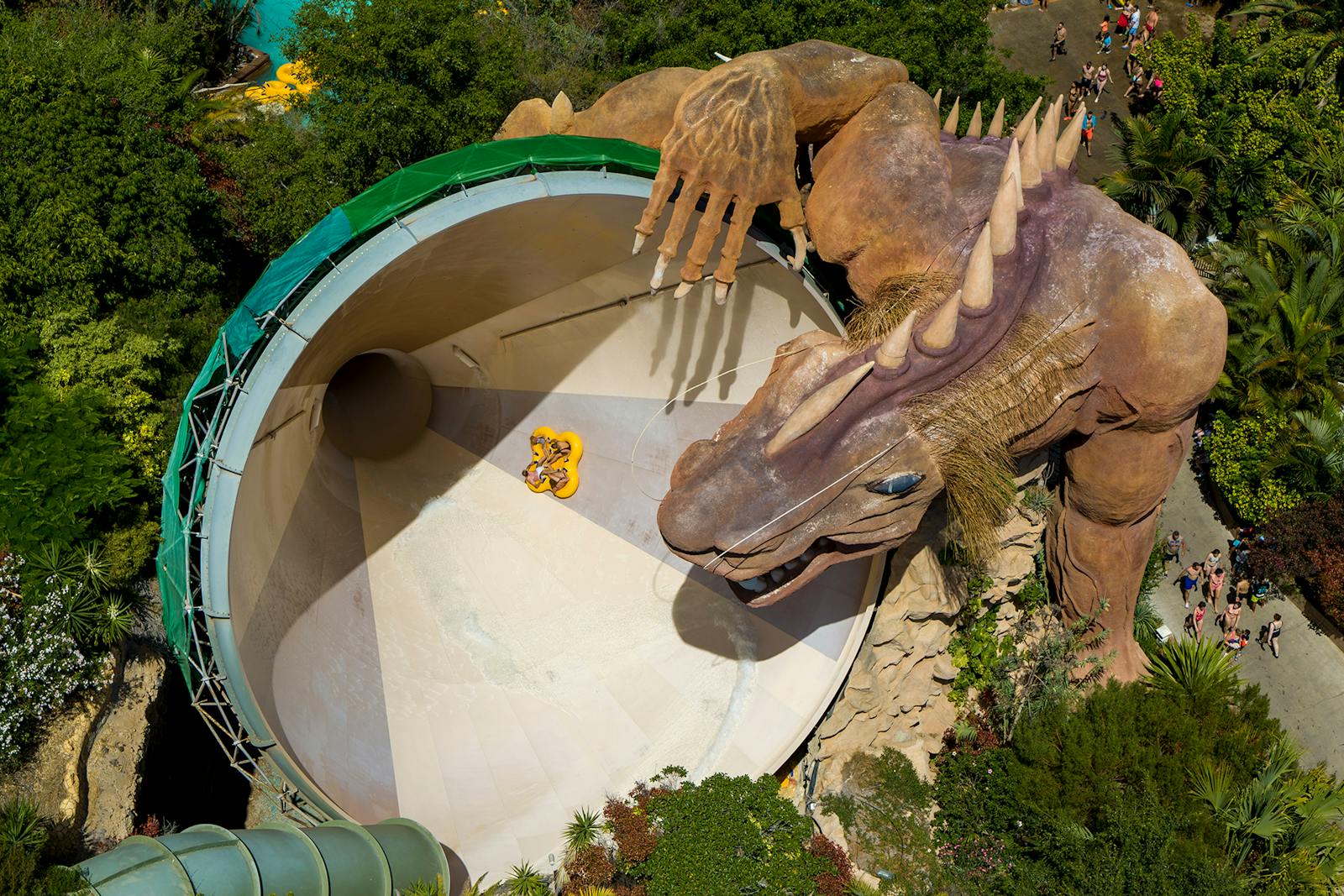 Luftfoto af dragen ved Siam Park