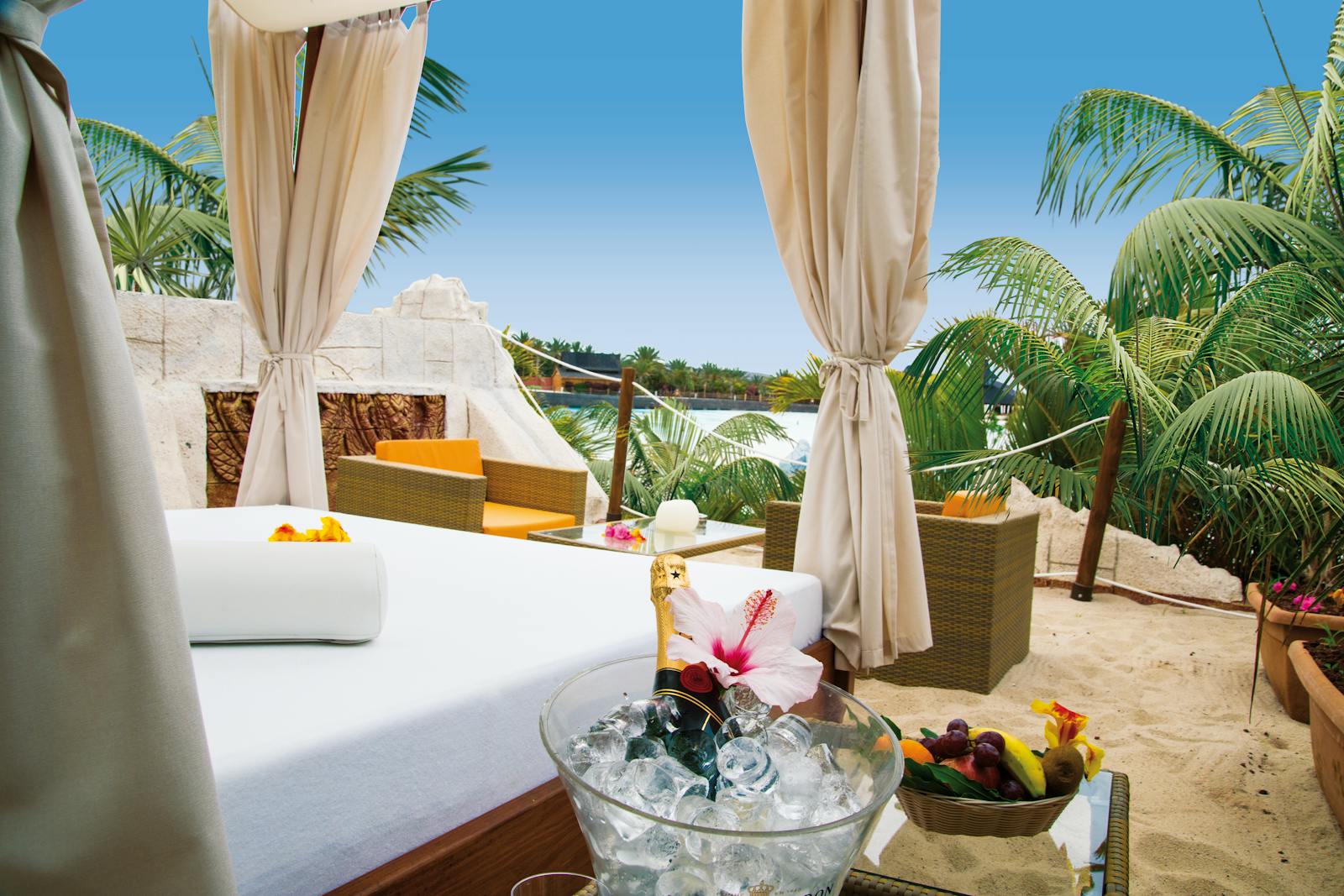 Chill-out exclusif avec champagne à Siam Park